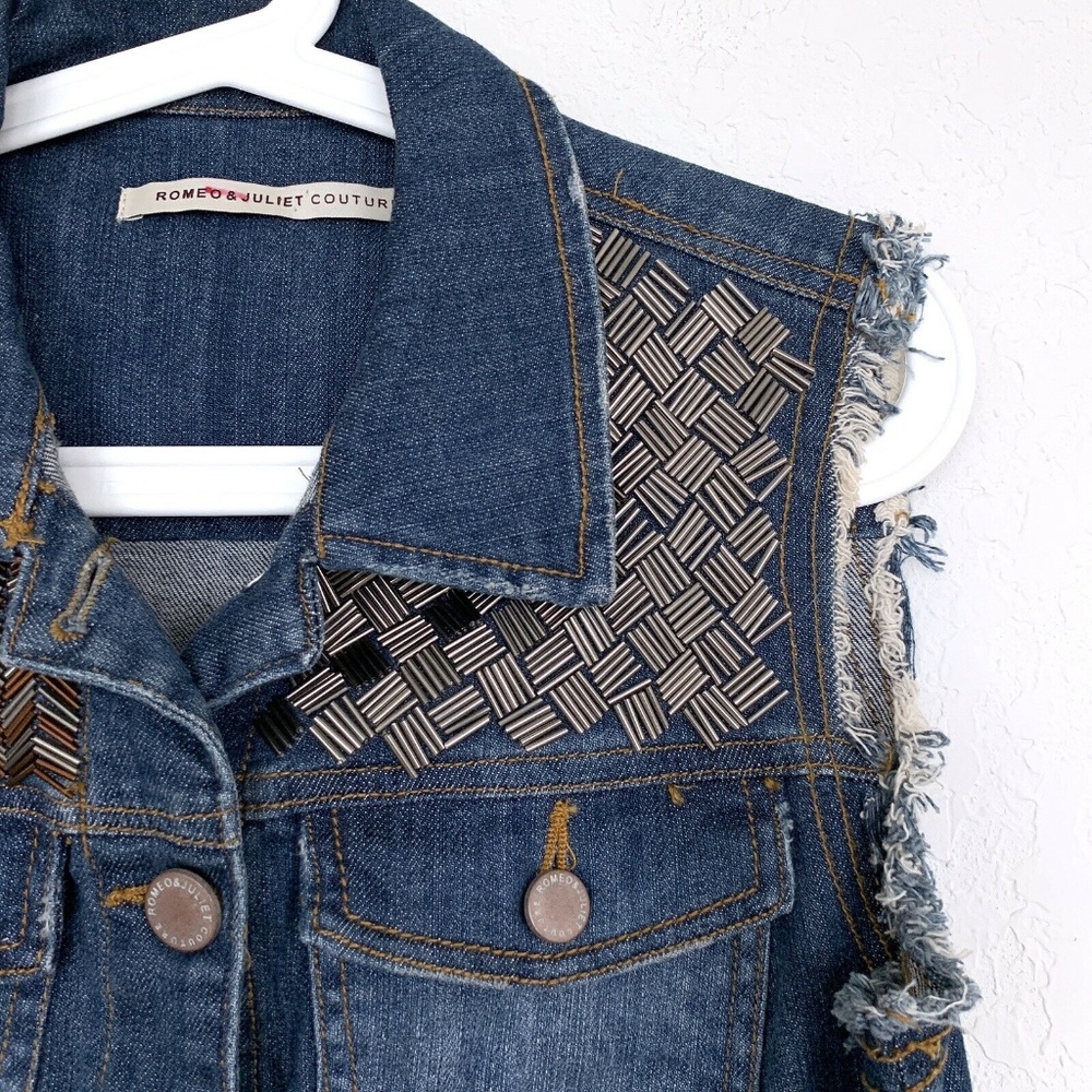 Romeo & Juliet Couture Embellished Denim Vest - Picture 4 of 8